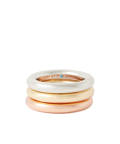 Assouline Set Of Three Twotone Goldsilver Rings In Multi