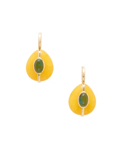Assouline The Stone Pebble Gold-tone Crystal Earrings In Yellow