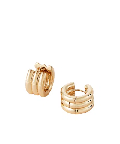 Assouline Triple-tube Huggie Earrings In Gold