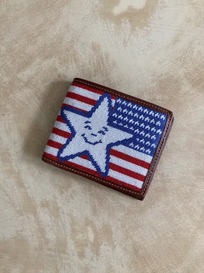 Pre-owned Asspizza Austin Babbitt  Usa Flag / Star Leather Wallet 2023 In Multi