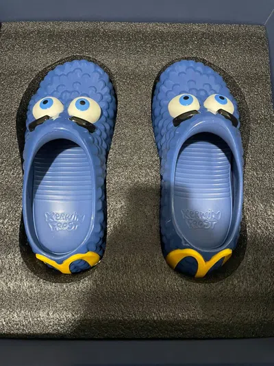 Pre-owned Asspizza Kerwin Frost X Mcdonald's Fry Guy Clogs Shoes In Blue