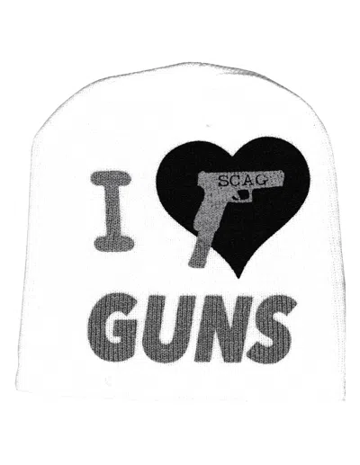 Pre-owned Asspizza Scag I ♡ Guns Beanie In White