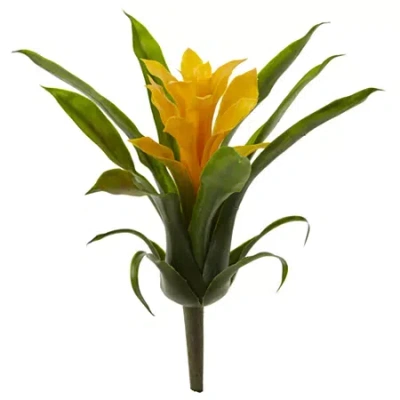 Asstd National Brand 10â Bromeliad Artificial Flower Stem; Set Of 6 In Green