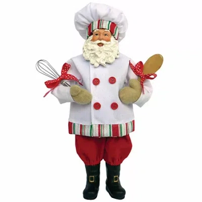 Asstd National Brand 12" Hand Painted Baker Santa Figurine In Multi