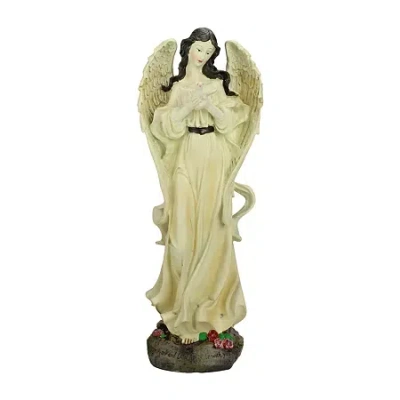 Asstd National Brand 13'' Peace And Love Angel With Dove Outdoor Garden Statue In White