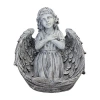 Asstd National Brand 16'' Angel Child Wrapped In Wings Religious Outdoor Garden Statue In Gray