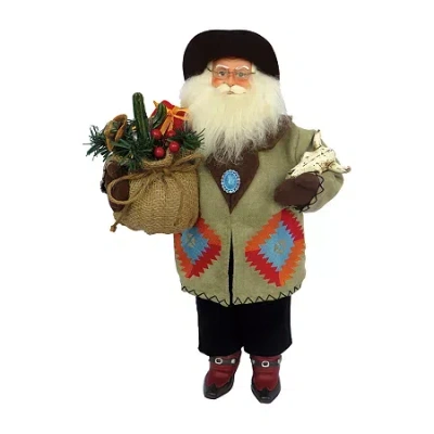 Asstd National Brand "18"" Southwestern """ Christmas Santa Figurine In Brown