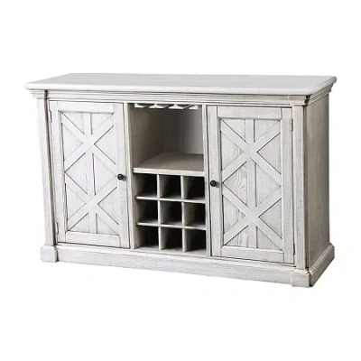 Asstd National Brand 2 Door Server With Wine Racks In White