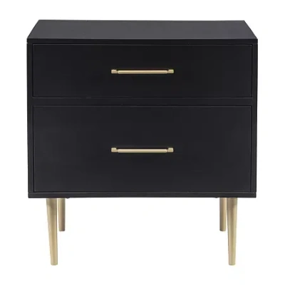 Asstd National Brand 2-drawer Nightstand In Black