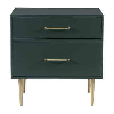 Asstd National Brand 2-drawer Nightstand In Green