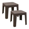 Asstd National Brand 2pc Plastic Square Patio Side Table In Brown