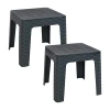 Asstd National Brand 2pc Plastic Square Patio Side Table In Gray