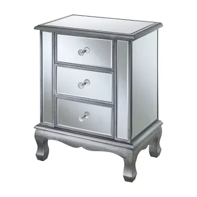 Asstd National Brand 3-drawer End Table In Silver