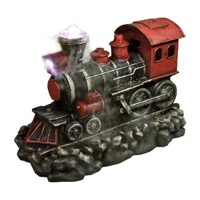 Asstd National Brand 38'' Led Red And Black Vintage Locomotive Train Outdoor Garden Water Fountain