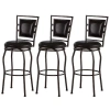 Asstd National Brand 3pc Adjustable Stool Set Swivel Seat In Black