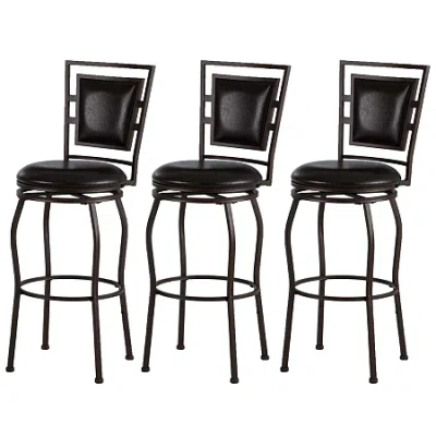 Asstd National Brand 3pc Adjustable Stool Set Swivel Seat In Black