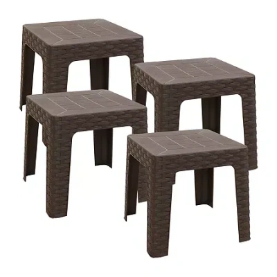 Asstd National Brand 4-pc. Weather Resistant Side Table In Brown