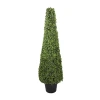 Asstd National Brand 45'' Two Tone Green Triangular Artificial Boxwood Topiary Potted Tree - Unlit In Green
