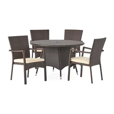 Asstd National Brand 5-pc. Cushioned Circle Dining Set In Gray