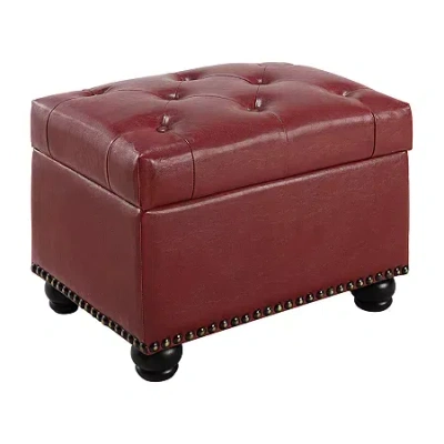 Asstd National Brand 5th Avenue Storage Ottoman In Red