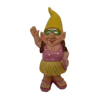 Asstd National Brand 8" Outdoor Beach Girl Gnome In Yellow