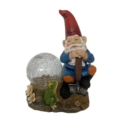 Asstd National Brand 9" Solar Garden Gnome In Blue