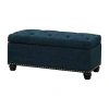 Asstd National Brand 9th Avenue Storage Tufted Nailhead Trim Bench In Blue