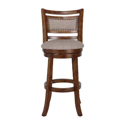 Asstd National Brand Aberdeen Upholstered Swivel Bar Stool In Brown