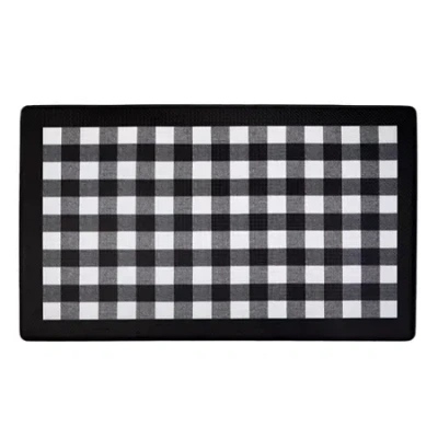 Asstd National Brand Achim Buffalo Check Anti-fatigue 18"x30" Kitchen Mat In Black