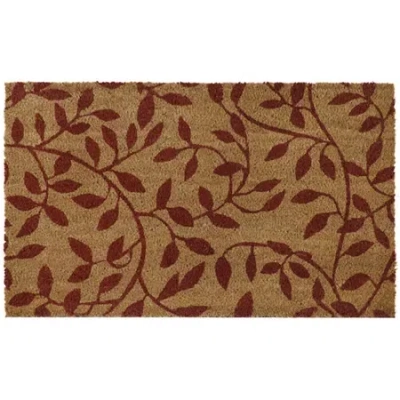 Asstd National Brand Achim Red Leaves Coir 18"x30" Doormat In Multi