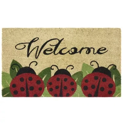 Asstd National Brand Achim Welcome Ladybugs Coir 18"x30" Doormat In Multi