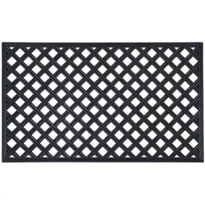Asstd National Brand Achim Wrought Iron Lattice Rubber 18"x30" Doormat In Black