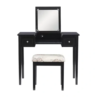 Asstd National Brand Ada Butterfly 2-pc. Vanity & Stool Set In Black