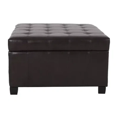 Asstd National Brand Alexandria Storage Tufted Bench In Brown