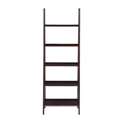 Asstd National Brand Almasy 5-shelf Leaning Bookshelf In Brown