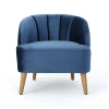 Asstd National Brand Amaia Curved Slope Arm Chair In Blue