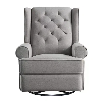 Asstd National Brand Amelia Swivel Glider Recliner In Gray