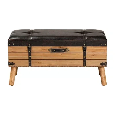 Asstd National Brand Amena Living Room Collection Upholstered Ottoman In Brown