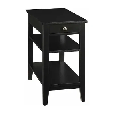 Asstd National Brand American Heritage 3-tier End Table With Drawer In Black