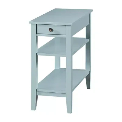 Asstd National Brand American Heritage 3-tier End Table With Drawer In Blue