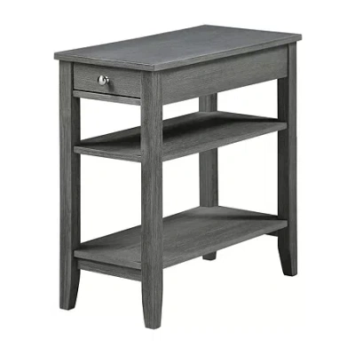 Asstd National Brand American Heritage 3-tier End Table With Drawer In Gray