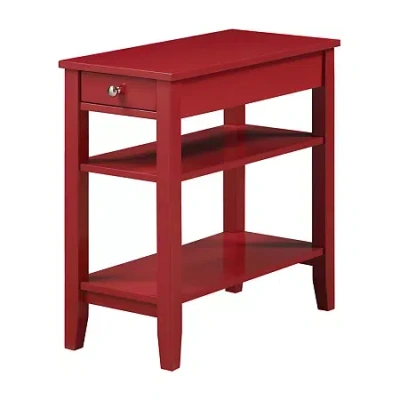 Asstd National Brand American Heritage 3-tier End Table With Drawer In Red