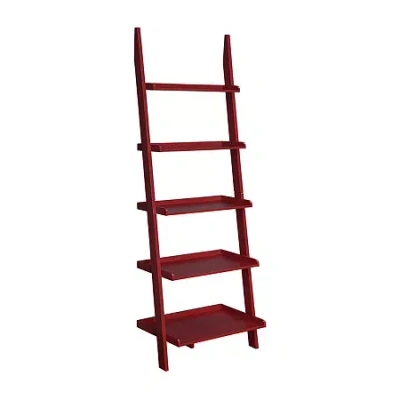 Asstd National Brand American Heritage Cormac Bookshelf Ladder In Red