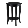 Asstd National Brand American Heritage Round End Table With Shelf In Black