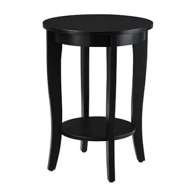 Asstd National Brand American Heritage Round End Table With Shelf In Black