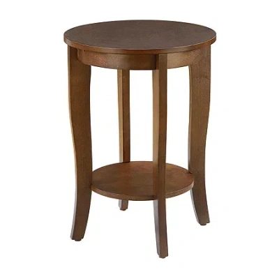 Asstd National Brand American Heritage Round End Table With Shelf In Brown
