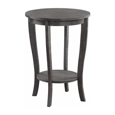 Asstd National Brand American Heritage Round End Table With Shelf In Gray