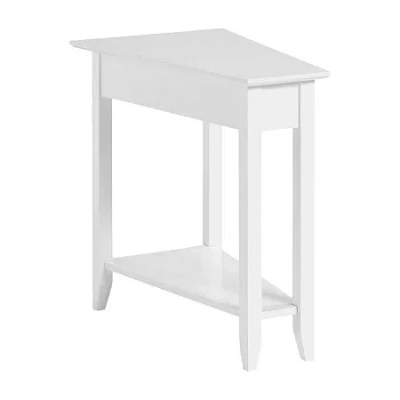 Asstd National Brand American Heritage Wedge End Table With Shelf In White