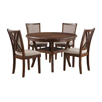 Asstd National Brand Amy 5-pc. Round Dining Set In Brown