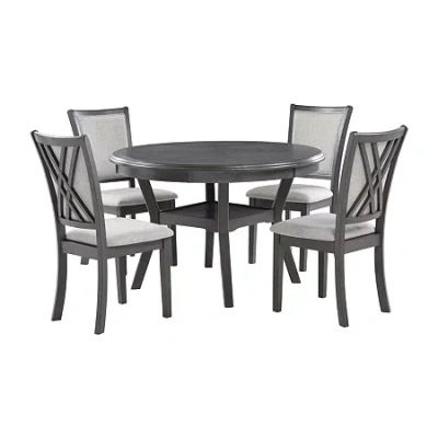 Asstd National Brand Amy 5-pc. Round Dining Set In Gray